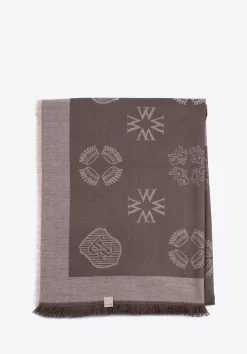Chusta damska z bambusem tkany w monogram brązowa>WITTCHEN Sale