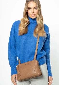 Crossbody damska z ekoskóry dwukomorowa ciemny beż>WITTCHEN Best