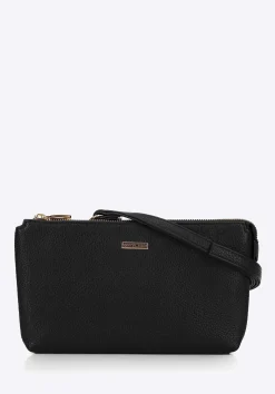 Crossbody z ekoskóry dwukomorowa czarno - złota>WITTCHEN New