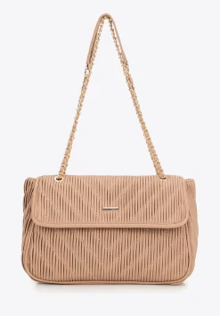 Crossbody z ekoskóry na łańcuszku beżowa>WITTCHEN Hot