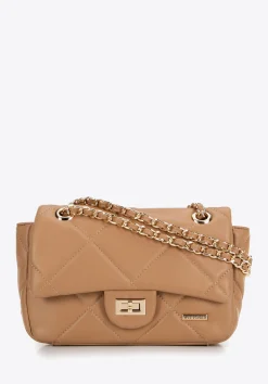 Crossbody z ekoskóry w geometryczne przeszycia beżowa>WITTCHEN New