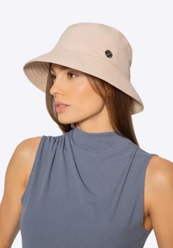 Czapka typu bucket z nylonu beżowa><noscript><img width=