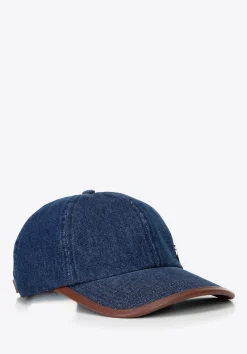 Czapka z daszkiem z domieszką bawełny unisex granatowo - brązowa>WITTCHEN Discount