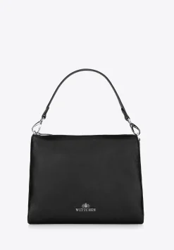 Damska crossbody trójkomorowa ze skóry czarna>WITTCHEN Clearance
