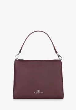 Damska crossbody trójkomorowa ze skóry bordowa>WITTCHEN Outlet