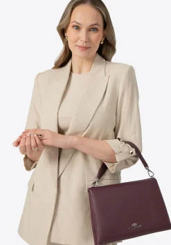 Damska crossbody trójkomorowa ze skóry bordowa>WITTCHEN Outlet