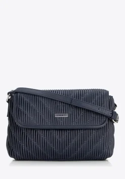 Damska crossbody w pionowe przeszycia z ekoskóry granatowa>WITTCHEN New