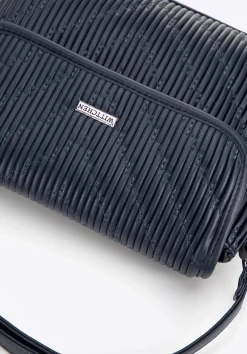 Damska crossbody w pionowe przeszycia z ekoskóry granatowa><noscript><img width=