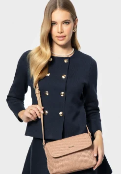 Damska crossbody w pionowe przeszycia z ekoskóry beżowa>WITTCHEN Fashion