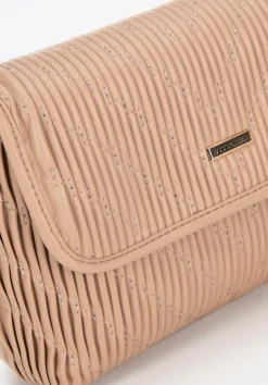 Damska crossbody w pionowe przeszycia z ekoskóry beżowa><noscript><img width=