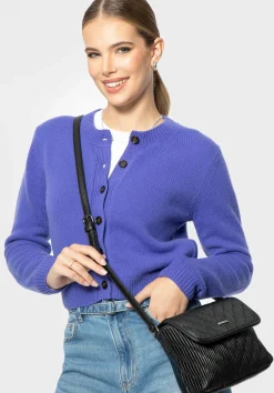 Damska crossbody w pionowe przeszycia z ekoskóry czarna>WITTCHEN Best
