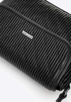 Damska crossbody w pionowe przeszycia z ekoskóry czarna><noscript><img width=