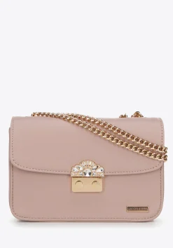 Damska crossbody z biżuteryjnym zapięciem różowa>WITTCHEN New