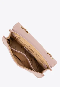 Damska crossbody z biżuteryjnym zapięciem różowa><noscript><img width=