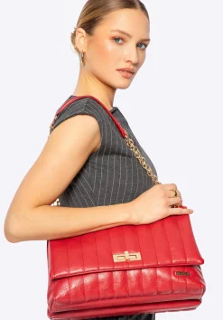 Damska crossbody z ekoskóry dwukomorowa duża czerwona>WITTCHEN Best