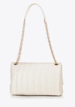 Damska crossbody z ekoskóry dwukomorowa mała kremowa><noscript><img width=