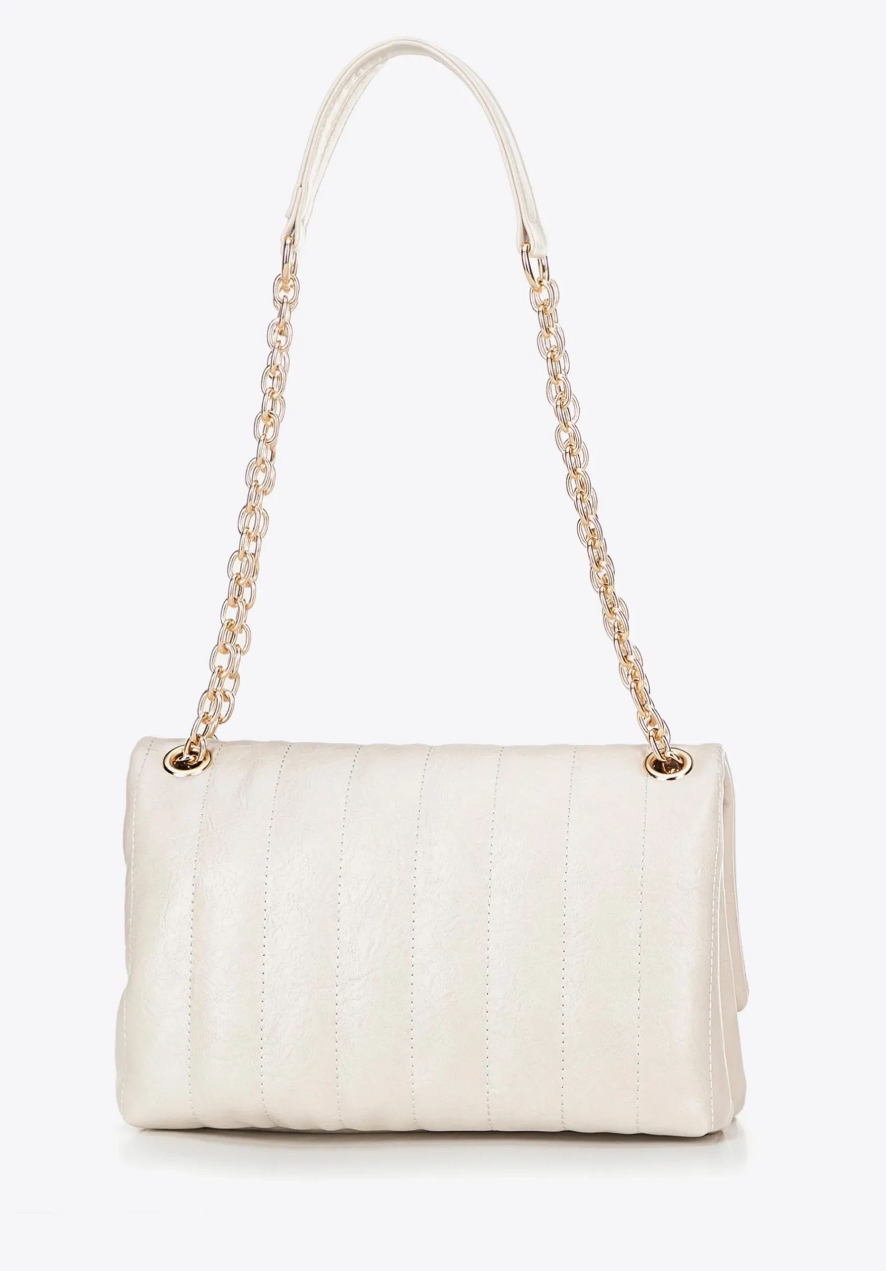 Damska crossbody z ekoskóry dwukomorowa mała kremowa>WITTCHEN Sale