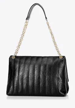 Damska crossbody z ekoskóry dwukomorowa duża czarna><noscript><img width=