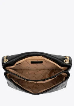 Damska crossbody z ekoskóry dwukomorowa duża czarna><noscript><img width=