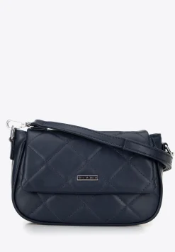 Damska crossbody z ekoskóry w przeszycia granatowa>WITTCHEN Sale