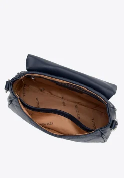 Damska crossbody z ekoskóry w przeszycia granatowa><noscript><img width=