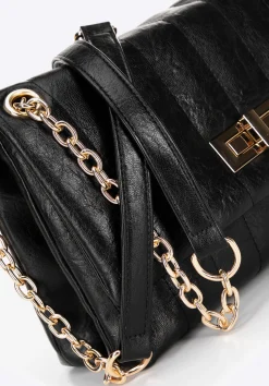 Damska crossbody z ekoskóry dwukomorowa mała czarna><noscript><img width=