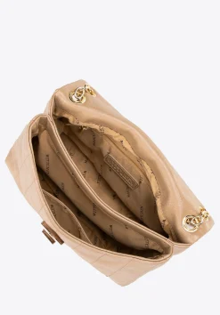 Damska crossbody z ekoskóry dwukomorowa mała beżowa><noscript><img width=