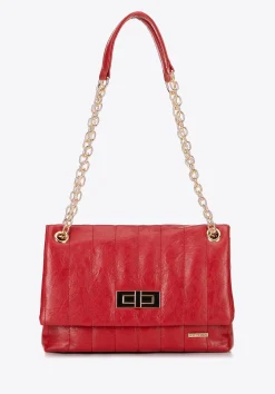 Damska crossbody z ekoskóry dwukomorowa mała czerwona><noscript><img width=