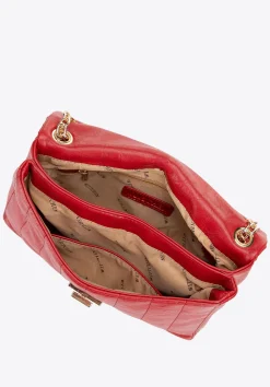 Damska crossbody z ekoskóry dwukomorowa mała czerwona><noscript><img width=