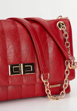 Damska crossbody z ekoskóry dwukomorowa mała czerwona><noscript><img width=