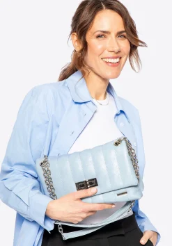 Damska crossbody z ekoskóry dwukomorowa mała niebieska>WITTCHEN Fashion