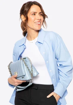 Damska crossbody z ekoskóry dwukomorowa mała niebieska>WITTCHEN Fashion