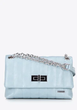 Damska crossbody z ekoskóry dwukomorowa mała niebieska><noscript><img width=