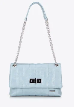 Damska crossbody z ekoskóry dwukomorowa mała niebieska><noscript><img width=
