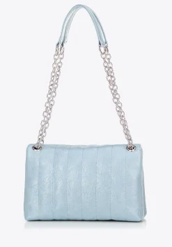 Damska crossbody z ekoskóry dwukomorowa mała niebieska><noscript><img width=