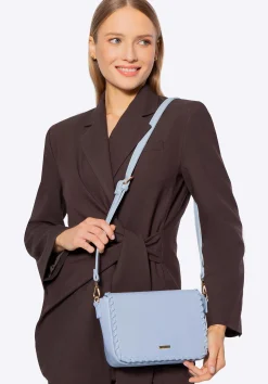 Damska crossbody z obszytą klapą niebieska>WITTCHEN Best