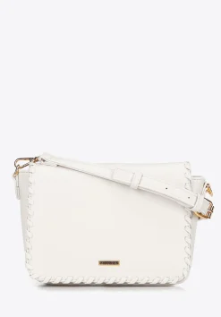 Damska crossbody z obszytą klapą kremowa>WITTCHEN Discount