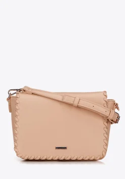 Damska crossbody z obszytą klapą beżowa>WITTCHEN Outlet