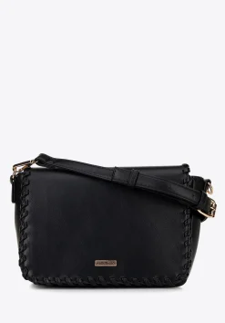Damska crossbody z obszytą klapą czarna>WITTCHEN Online
