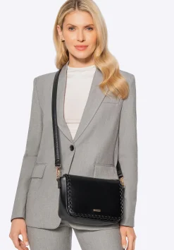 Damska crossbody z obszytą klapą czarna>WITTCHEN Online