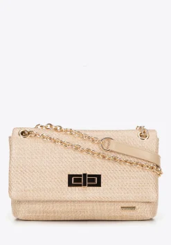 Damska crossbody z plecionki na łańcuszku beżowa>WITTCHEN Best