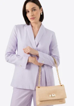 Damska crossbody z plecionki na łańcuszku beżowa>WITTCHEN Best