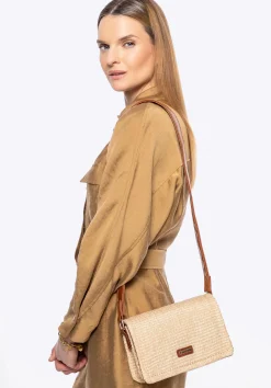 Damska crossbody z plecionki beżowo - brązowa>WITTCHEN Discount