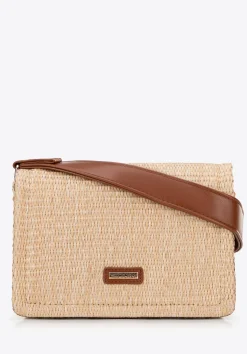 Damska crossbody z plecionki beżowo - brązowa>WITTCHEN Discount