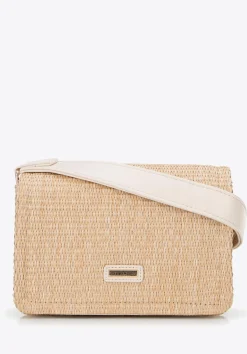 Damska crossbody z plecionki beżowo - kremowa>WITTCHEN New