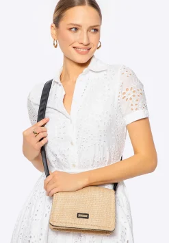 Damska crossbody z plecionki beżowo - czarna>WITTCHEN Best