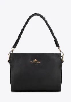 Damska crossbody z plecioną rączką czarna>WITTCHEN Online