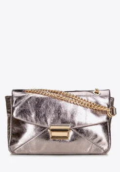 Damska crossbody z połyskującej ekoskóry szara>WITTCHEN Discount