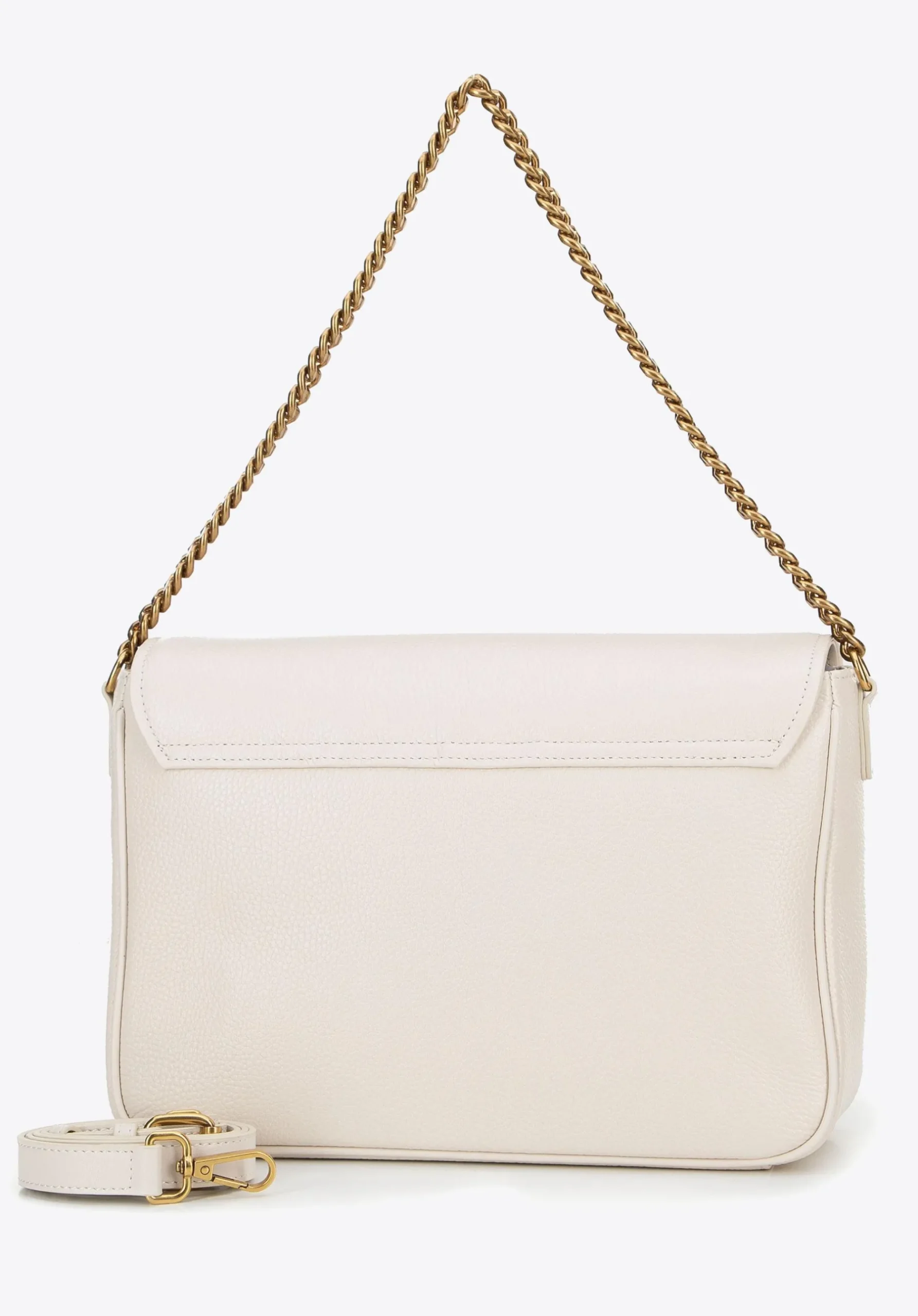 Damska crossbody ze skóry z dekoracyjnym zapięciem kremowa>WITTCHEN Sale