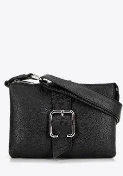 Damska crossbody ze skóry z klamrą czarna>WITTCHEN Sale